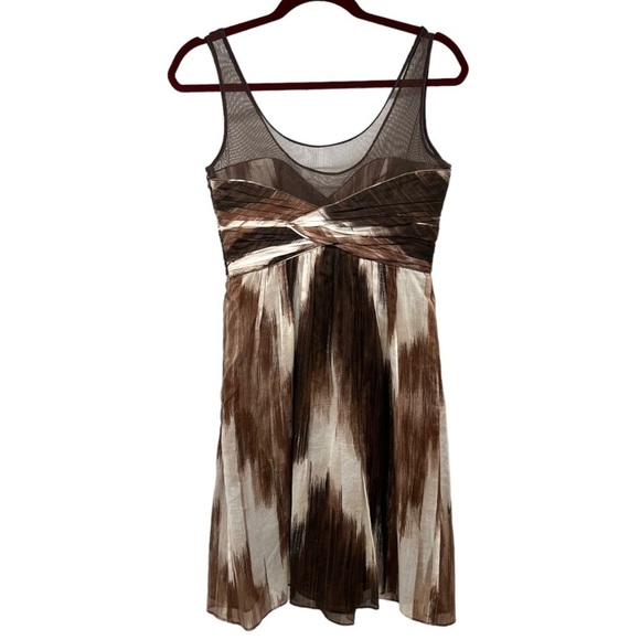 Burberry Batik Brown Mesh Detail Sleeveless Dress Women’s 42 - Picture 6 of 12